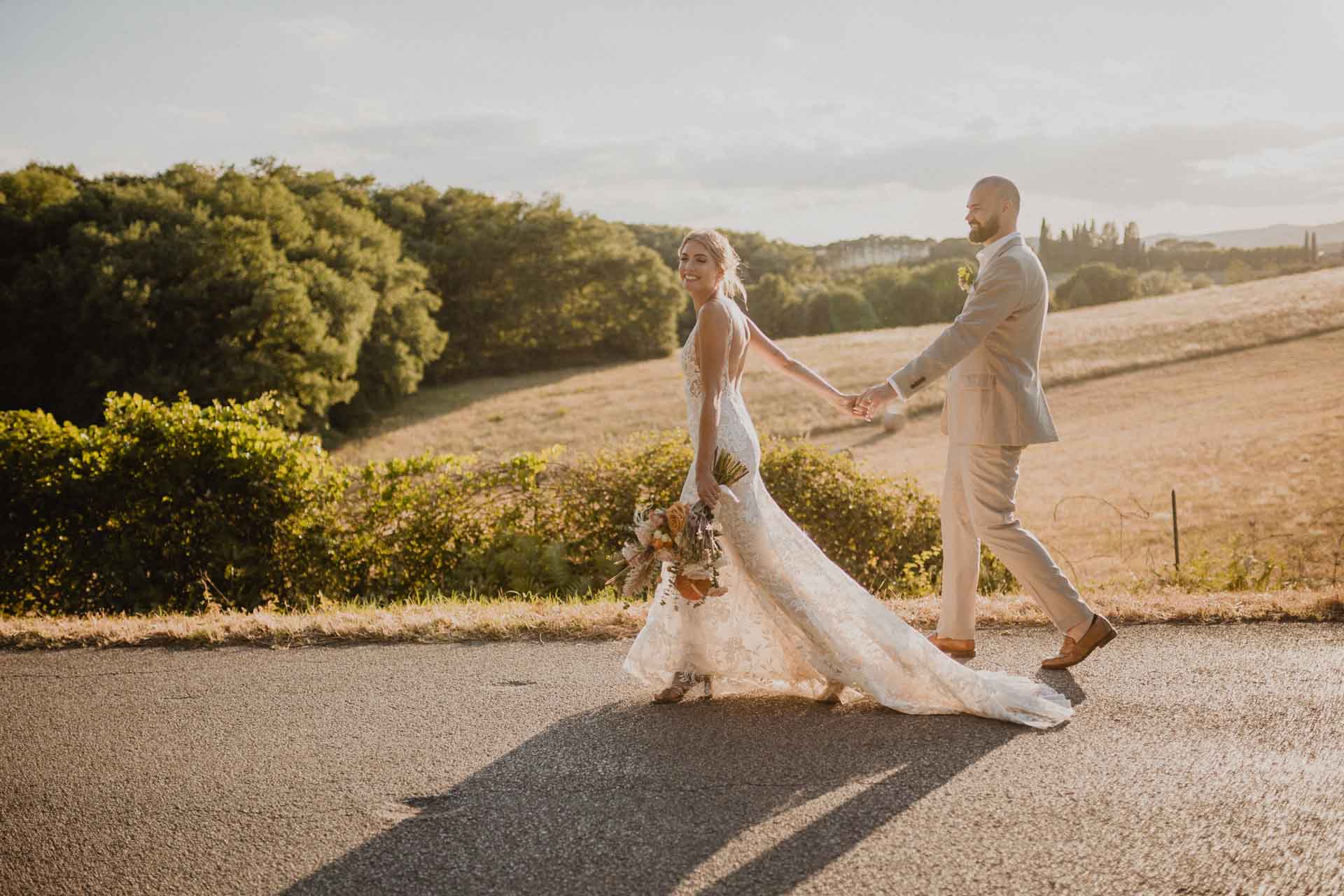 small romantic wedding in tuscany