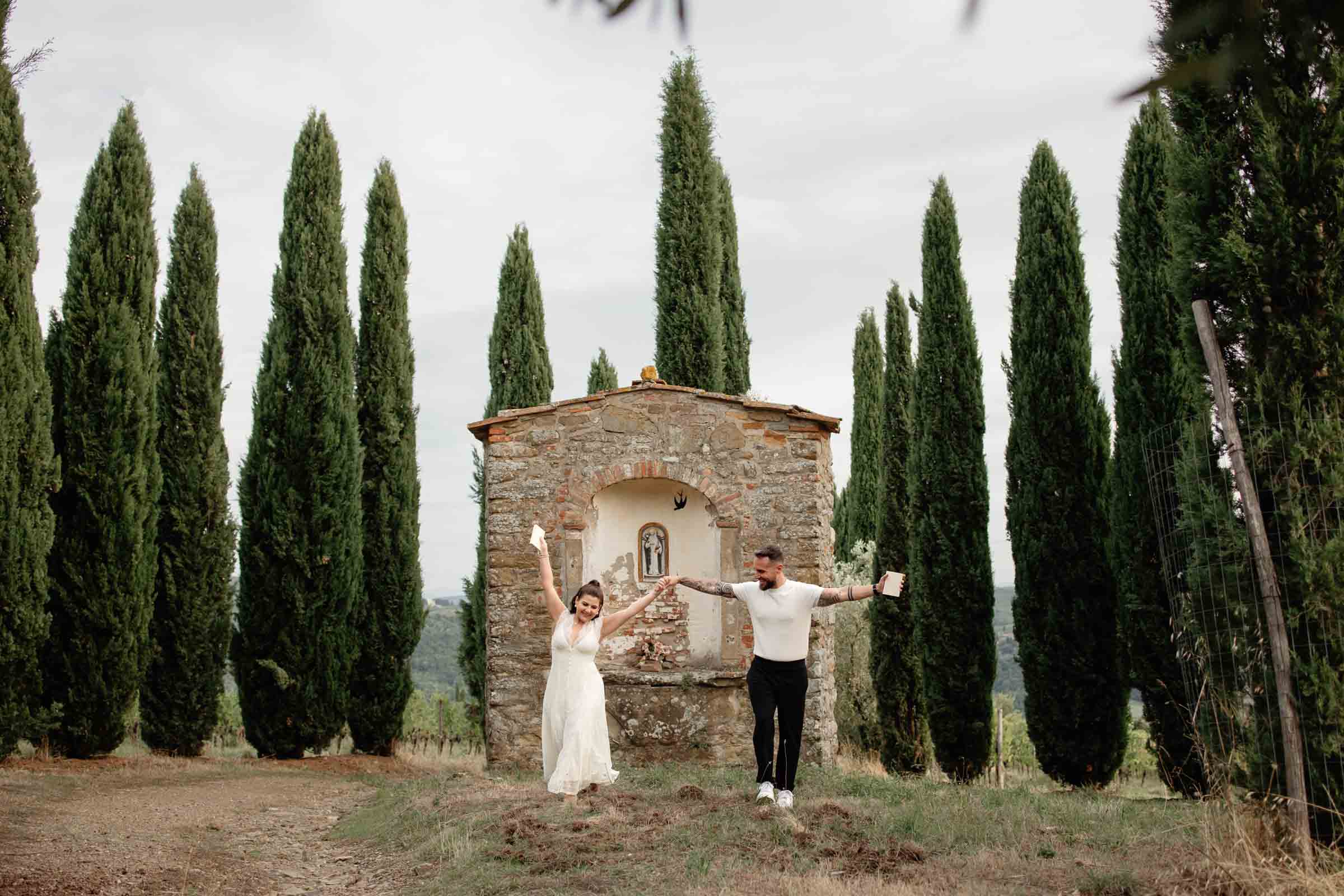 elopement in chianti, tuscany